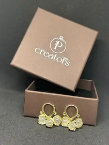 Celestique Opal Studded Contemporary Korean Hoop Earrings