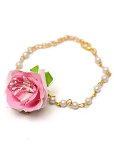 Daizy Floral Embellished Beaded-Studded Necklace & Bracelet