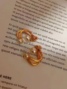 Celestique Korean Pearls Beaded  Contemporary Ear Cuffs