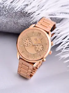 DressBerry Women Dial & Stainless Steel Bracelet Style Straps Analogue Watch HOBDB-273-RG