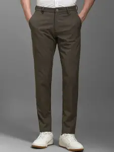 Louis Philippe Men Striped Slim Fit Regular Trousers