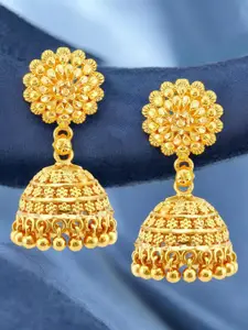 DIVASTRI Gold-Plated Dome Shaped Jhumkas