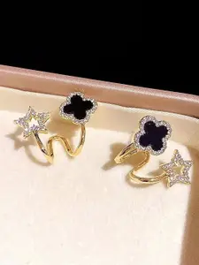 Celestique Artificial Stones Studded Contemporary Ear Cuffs