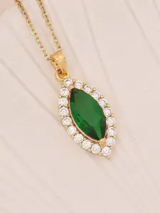 FASHION STROM Gold-Plated Diamond Shaped Pendants With Chains