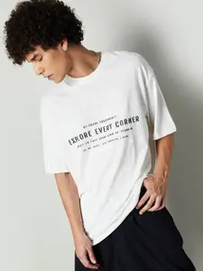 max Men Typography Printed Round Neck Cotton T-shirt