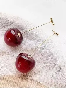 Celestique Korean Gold-Toned Contemporary Shaped Drop Earrings