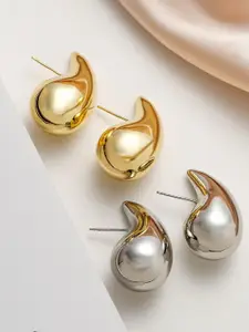 Celestique Set of 2 Gold-Plated Waterdrop Shaped Studs