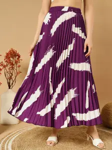 ZWERLON Women Printed A-Line Maxi Skirt