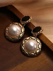 Celestique Korean Circular Shaped Drop Earrings