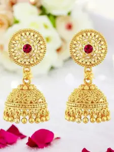 DIVASTRI Gold-Plated Dome Shaped Jhumkas