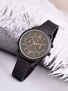 DressBerry Women Dial & Stainless Steel Bracelet Style Straps Analogue Watch HOBDB-269-BK