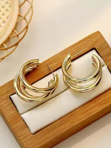 Celestique Contemporary Shaped Half Hoop Earrings