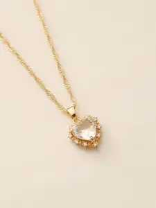 FASHION STROM Gold-Plated Diamond Shaped Pendants With Chains