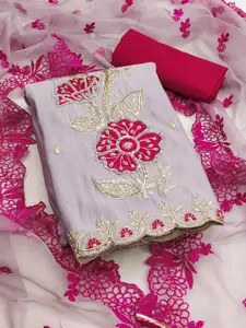 ASISA Floral Embroidered Sequunied Unstitched Dress Material