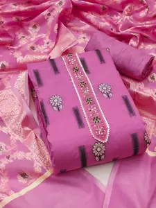 ASISA Floral Printed Beads And Stones Unstitched Dress Material