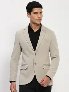 SHOWOFF Notched Lapel Slim-Fit Cotton Single-Breasted Blazer