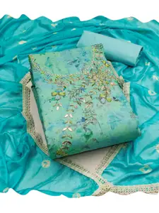 ASISA Floral Printed Beads And Stones Unstitched Dress Material