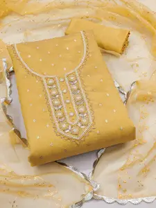 ASISA Floral Embellished Beads & Stones Organza Unstitched Dress Material