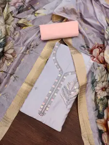 ASISA Floral Embroidered Sequunied Unstitched Dress Material