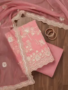 Koskii Floral Embroidered Sequins Georgette Unstitched Salwar Suit