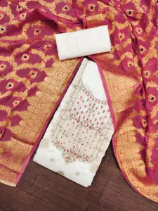 ASISA Floral Woven Design Beads and Stones Shibori Unstitched Dress Material