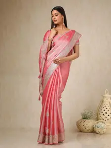 Soch Floral Beads and Stones Organza Saree