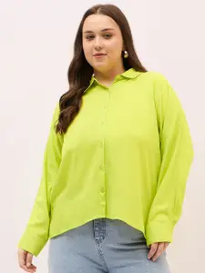 DressBerry Curve Women Classic Relaxed Fit Solid Plus Size Casual Shirt