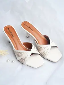 LOUIS STITCH Women Slip-On Lightweight Stiletto Heel Mules Sandals