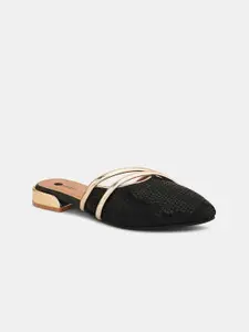 DIVASTRI Women Embellished Block Heel Mules