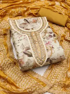 ASISA Floral Beads And Stones Embellished Unstitched Dress Material