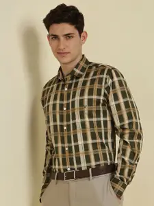 Allen Solly Men Spread Collar Checked Cotton Formal Shirt