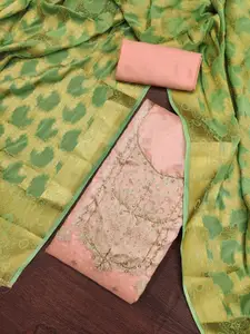 ASISA Floral Woven Design Beads And Stones Unstitched Dress Material