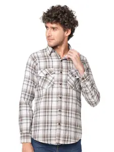 TRYBUY.IN Men Standard Fit Spread Collar Tartan Checked Cotton Casual Shirt