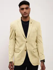 SHOWOFF Checked Notched Lapel Slim-Fit Cotton Single-Breasted Blazer