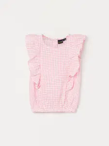 Juniors by Lifestyle Girls Embroidered Flutter Sleeve Cotton Top