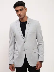 SHOWOFF Notched Lapel Slim-Fit Cotton Single-Breasted Blazer
