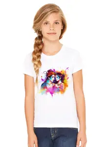 SHUBHAM DESIGNER GALLERY Girls Graphic Printed Round Neck T-shirt