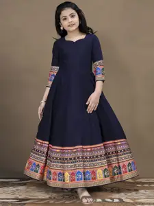 Sangria Girls Embroidered Anarkali Maxi Dress