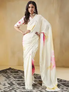 RACHNA Floral Satin Saree