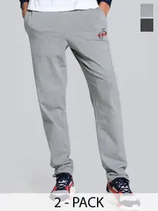 Moda Rapido Men Pack Of 2 Straight-Fit Mid-Rise Track Pants