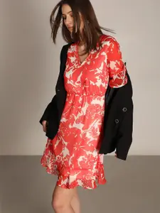 Vero Moda Women V-Neck Bell Sleeve Fit & Flare Dress