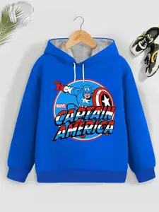 Marvel by Miss and Chief Boys Cotton Avengers Printed Hooded Pullover Sweatshirt