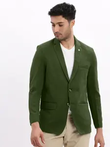 SHOWOFF Notched Lapel Slim-Fit Cotton Single-Breasted Blazer