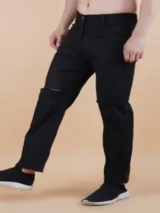 LINARIA Men Classic Slouchy Fit Mid-Rise Slash Knee Jeans