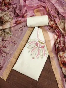 ASISA Floral Embroidered Beads And Stones Unstitched Dress Material