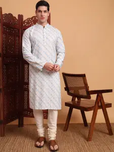House of Pataudi Cotton Chikankari Embroidered Work Kurta