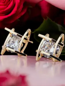 OOMPH Crystals Studded Square Studs