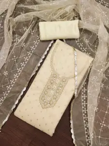 ASISA Floral Woven Design Beads And Stones Organza Unstitched Dress Material