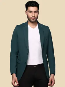 SHOWOFF Notched Lapel Collar Slim-Fit Cotton Single Breasted Formal Blazer
