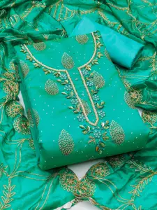 ASISA Floral Printed Beads And Stones Unstitched Dress Material